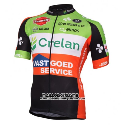 2016 Maillot Ciclismo Crelan AA Rouge et Vert Manches Courtes et Cuissard